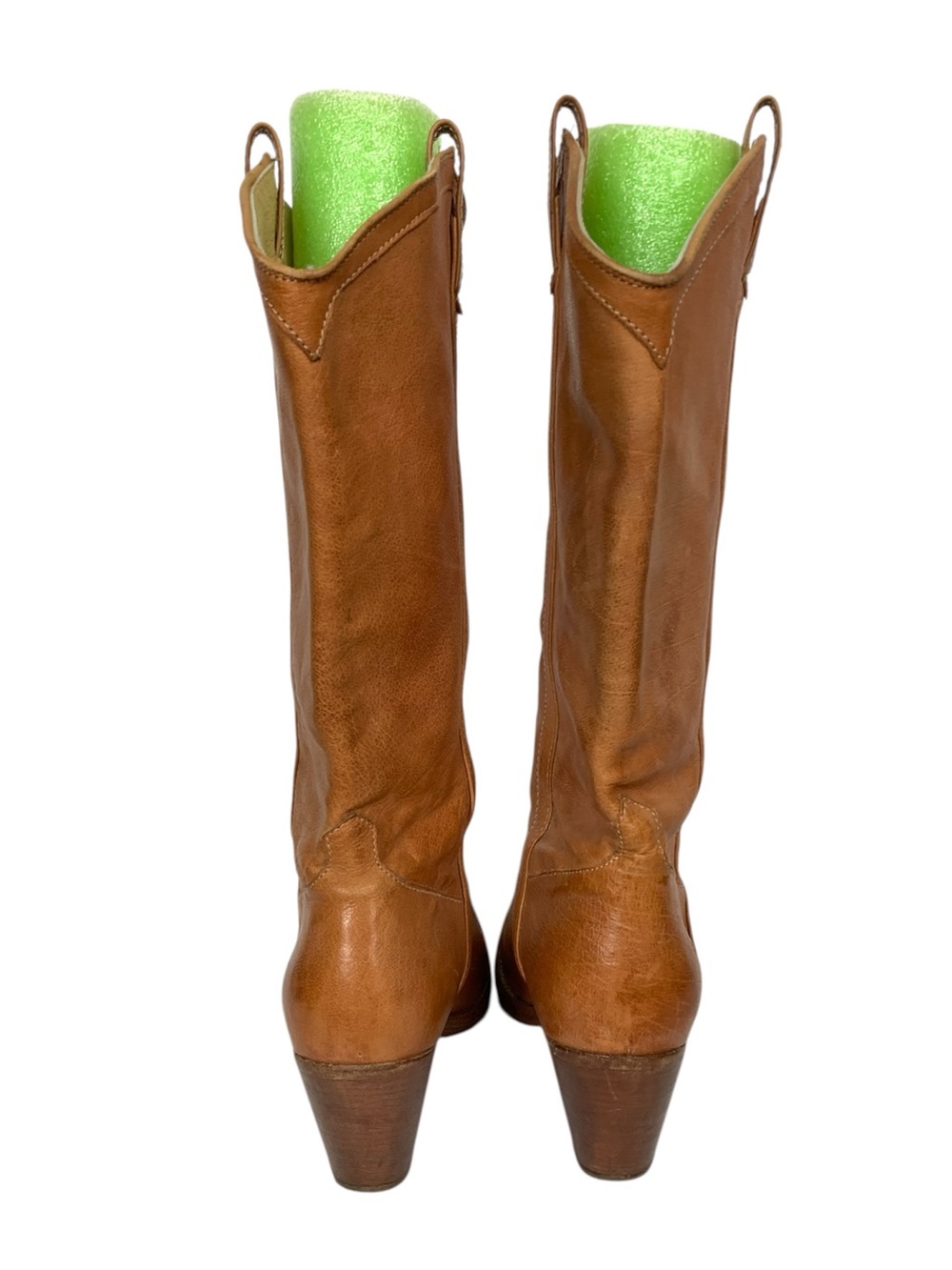 Frye Taylor Pull On Tan Leather Western Tall Boots Pointed Toe Womens Size 11 - Picture 2 of 15
